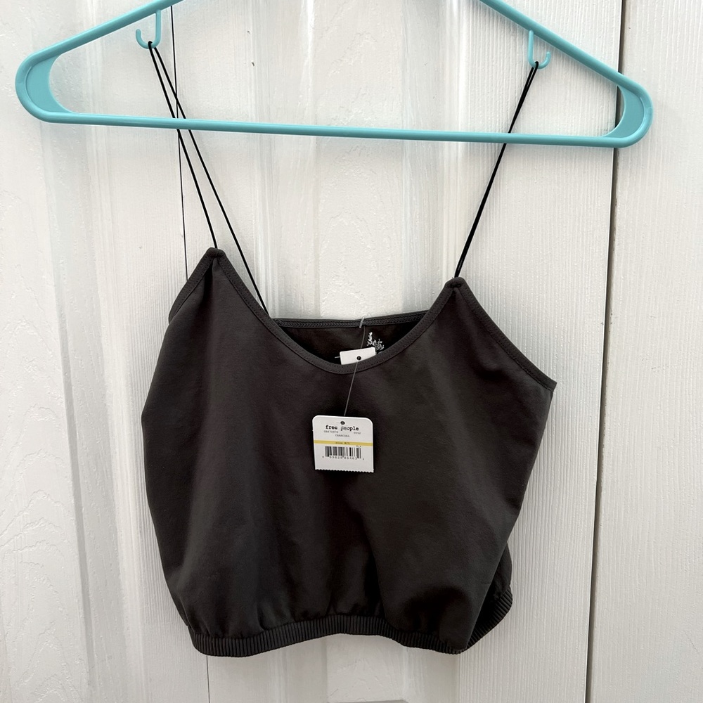 Free People cropped cami. Size medium/large. Dark grey